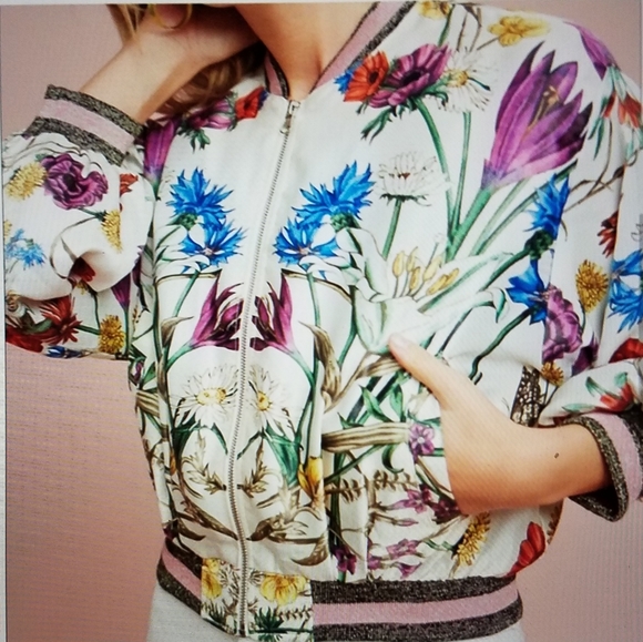 Anthropologie Jackets & Blazers - Anthropologie Elevenses Jacket Bomber Rubie Floral